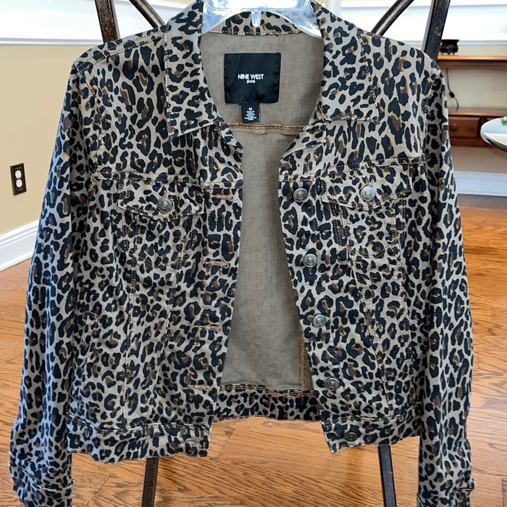 NINE WEST CHEETAH DENIM JACKET